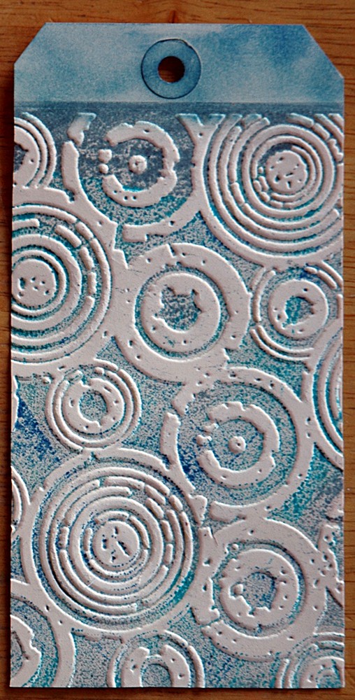 Dry Embossing Faux Letterpress - distress ink tag