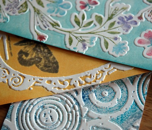 Dry Embossing Faux Letterpress - ink comparison