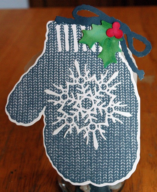 Christmas Card Class - grey mitten