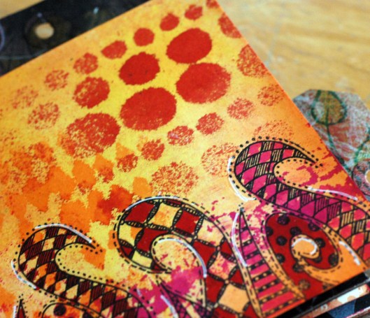 Dylusions - misted and coloured page